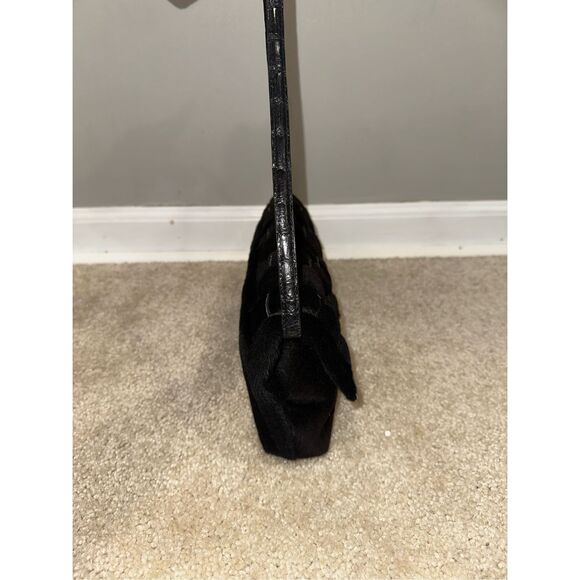 Nancy Gonzalez Fur Crocodile Leather Purse Shoulder Bag Black $1850 - Picture 5 of 12